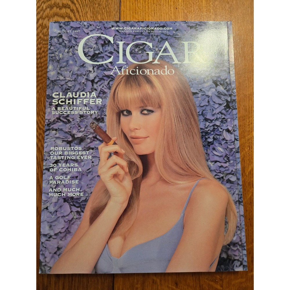 Cigar Aficionado August 1997 Claudia Schiffer magazine